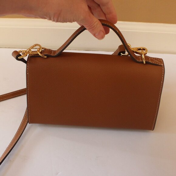 HCC X Melodie Cecile Top Handle Shoulder Bag  Leather in Tan - Picture 4 of 5